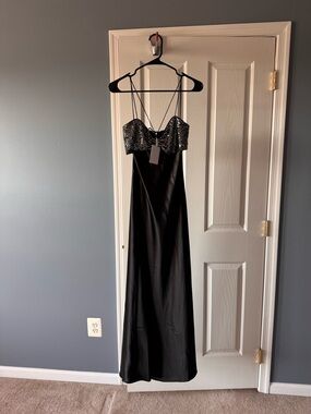 Lucy Paris Black Sequin Bust Maxi Dress